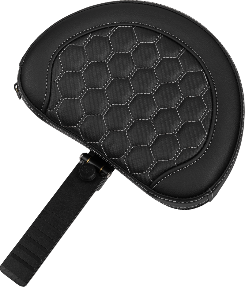 SADDLEMEN Roadsofa* Extended Reach Seat - with Backrest - Honeycomb - Silver Stitch - FLTR/FLHX '23-'24 823-07-190B5