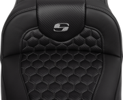 SADDLEMEN Roadsofa* Extended Reach Seat - with Backrest - Honeycomb - Dark Gray Stitch - FLTR/FLHX '23-'24 823-07-190B2