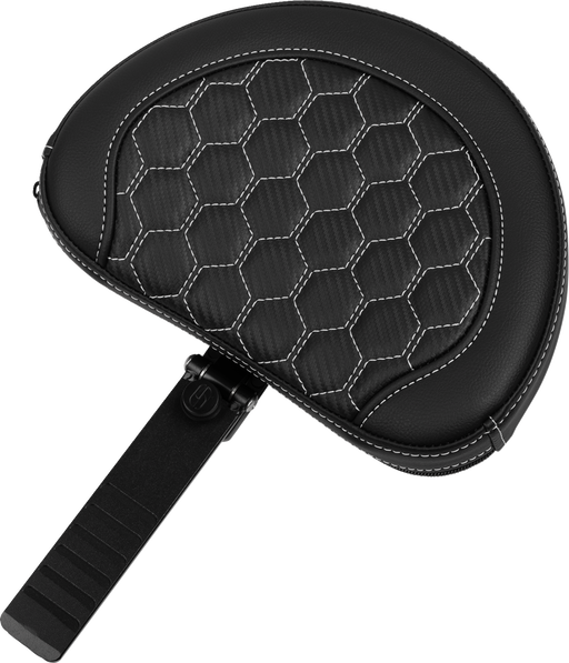 SADDLEMEN Roadsofa* Extended Reach Seat - with Backrest - Honeycomb - White Stitch - FLTR/FLHX '23-'24 823-07-190B6