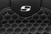 SADDLEMEN Roadsofa* Extended Reach Seat - with Backrest - Honeycomb - White Stitch - FLTR/FLHX '23-'24 823-07-190B6