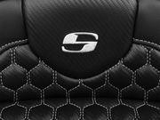 SADDLEMEN Roadsofa* Extended Reach Seat - with Backrest - Honeycomb - Silver Stitch - FLTR/FLHX '23-'24 823-07-190B5