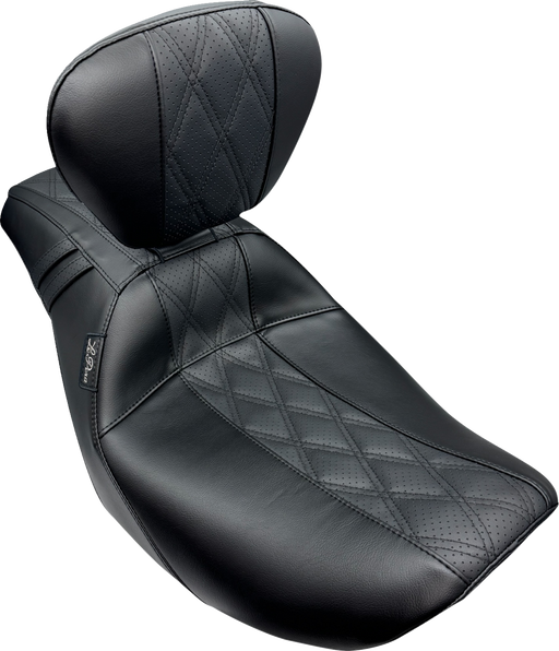 LE PERA Outcast Seat - With Backrest - GT2 Inlay - FLH/FLT '23-'24 LV-987BRGT2