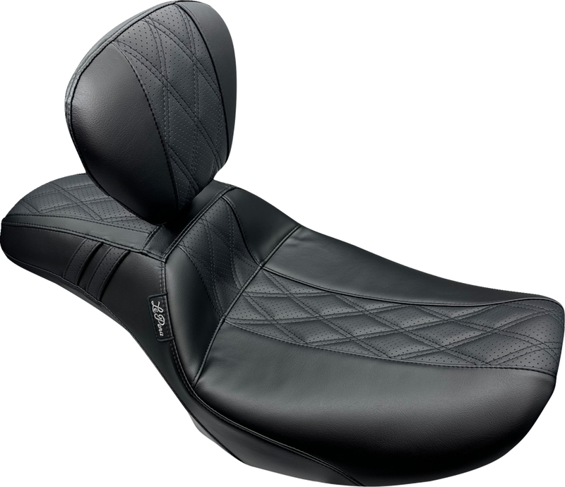 LE PERA Outcast Daddy Long Legs Seat - w/ Backrest - GT2 Inlay - FLH/FLT '23-'24 LV-987DLBRGT2