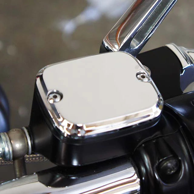 JOKER MACHINE Master Cylinder Cover - Brake - Front - Smooth - Chrome - Harley-Davidson 1996-2009 - 951019C - PartsOutlet.com.au