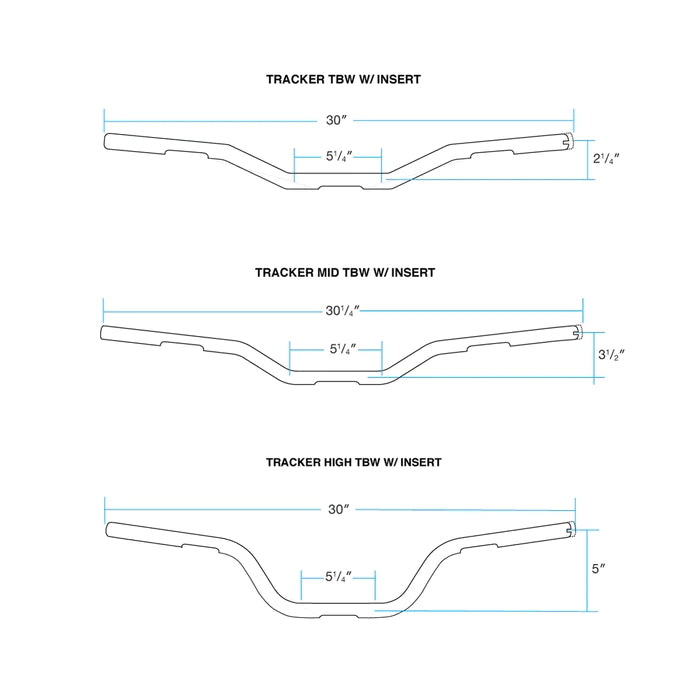 BILTWELL Handlebar - Tracker - TBW & Slotted - Black 6007-2017 - PartsOutlet.com.au