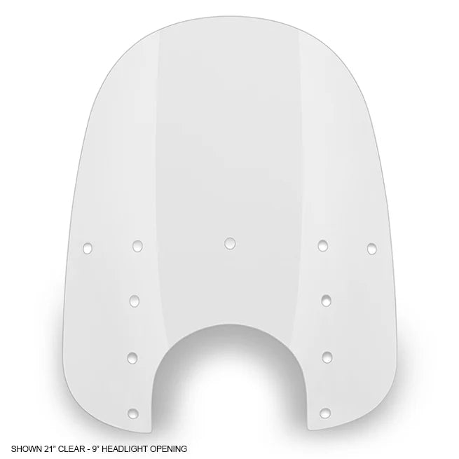MEMPHIS SHADES Fats Windshield - 21" - 9" Headlight Cutout - Clear - MEP3810