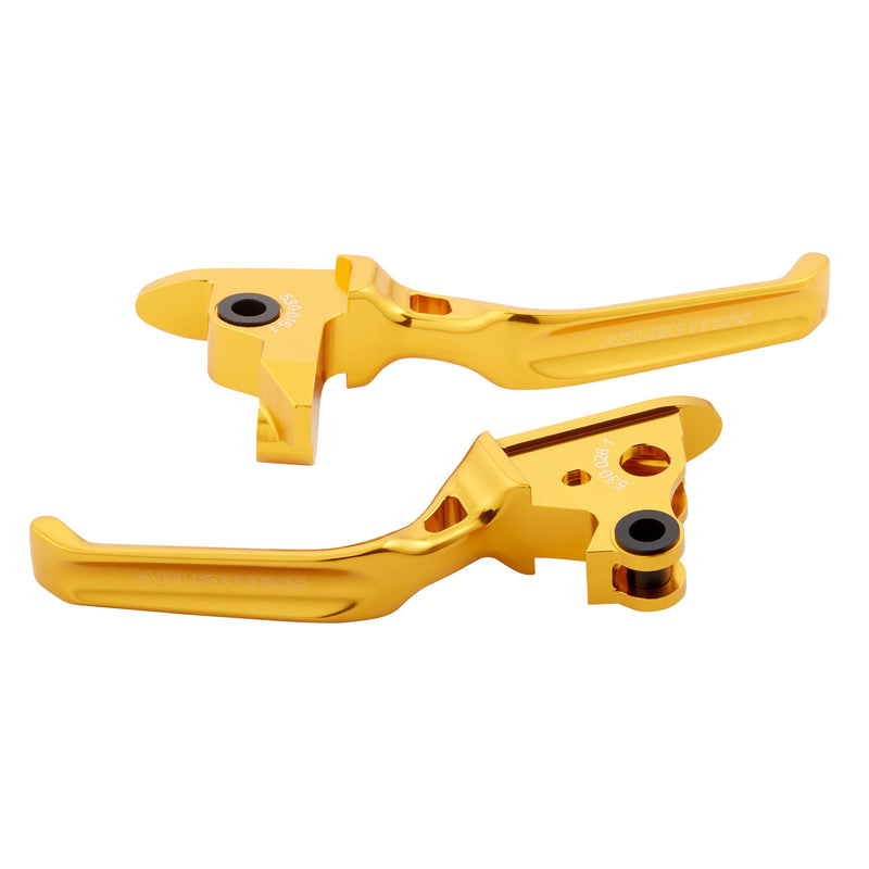 ARLEN NESS Lever Set - Method - Gold - '96-'17 Big Twin (FLST / FXD) - 530-026 - PartsOutlet.com.au