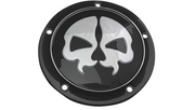 DRAG SPECIALTIES Split Skull Derby Cover - Harley-Davidson 1999-2018 - Black - 5-Hole 78043B - PartsOutlet.com.au