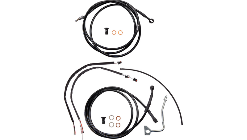 BURLY BRAND Control Kit - 13" Ape Hanger Handlebars - ABS - Harley-Davidson '17-'20 - B30-1234