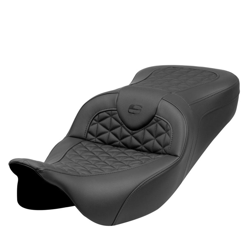 SADDLEMEN RoadSofa* Tri Gripper Seat - Standard Reach - w/o Backrest - FLH/FLT '08-'25 - 808-07B-21000