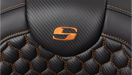 SADDLEMEN RoadSofa Seat - Honeycomb - Orange Stitch - with Backrest - FLH/FLT '08-'23 - A808-07R-189ORA - PartsOutlet.com.au