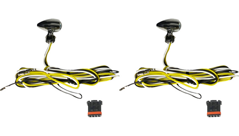 CUSTOM DYNAMICS Micro Turn Signals - Dual - Amber/White - Chrome - CD-MICRO-AW2-C