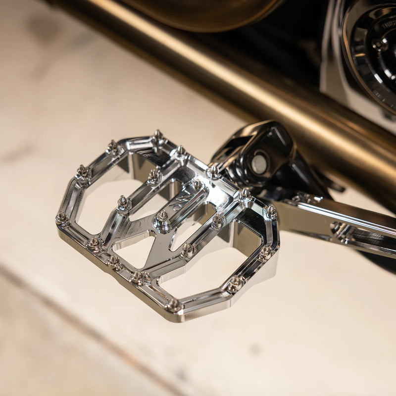 THRASHIN SUPPLY Mini Aggressor Floorboards - Chrome - Rear - Harley-Davidson '72-'25 - TSC-2031-3-D