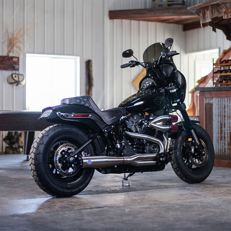 S&S CYCLE SUPERSTREET 2-1 for STANDARD CHASSIS M8 SOFTAIL® MODELS—Stainless Steel - 550-0996B - PartsOutlet.com.au