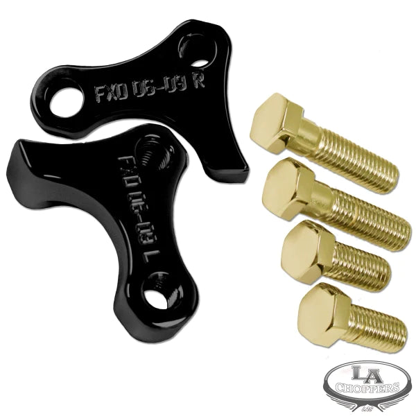 LA CHOPPERS Rear Lowering Kit - Black Powder Coated - Lowers 1" - Dyna '06-'17 - LA-7590-02B