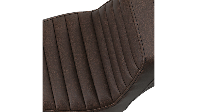 SADDLEMEN Step Up Seat - Tuck and Roll/Lattice Stitched - Brown - 18+ Street Bob - 818-30-176BR