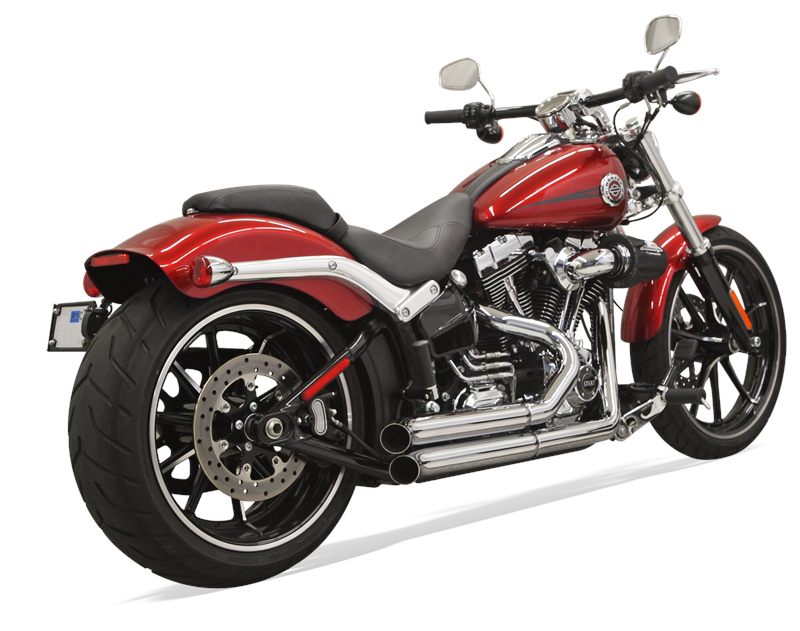 BASSANI XHAUST Pro Street Exhaust - Breakout & Rocker -Chrome - Harley-Davidson 2008-2017 - 1S33D - PartsOutlet.com.au