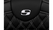 SADDLEMEN Roadsofa Seat - with Backrest - White Stitch - FL '08-'23 A808-07R-182WHI - PartsOutlet.com.au