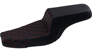 SADDLEMEN Step Up Seat -Lattice Stitched - Red Stitched - 04+ Sportster XL 807-11-172RD - PartsOutlet.com.au