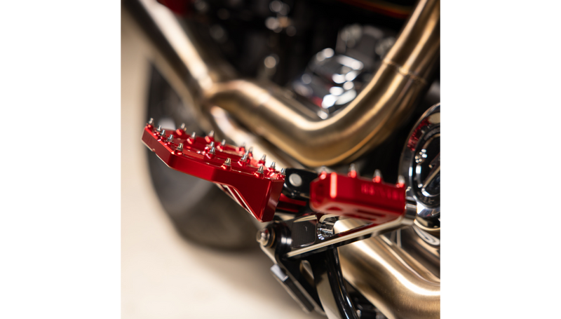 THRASHIN SUPPLY Mini Aggressor Floorboards - Red - Rear - Harley-Davidson '72-'25 - TSC-2031-2-D