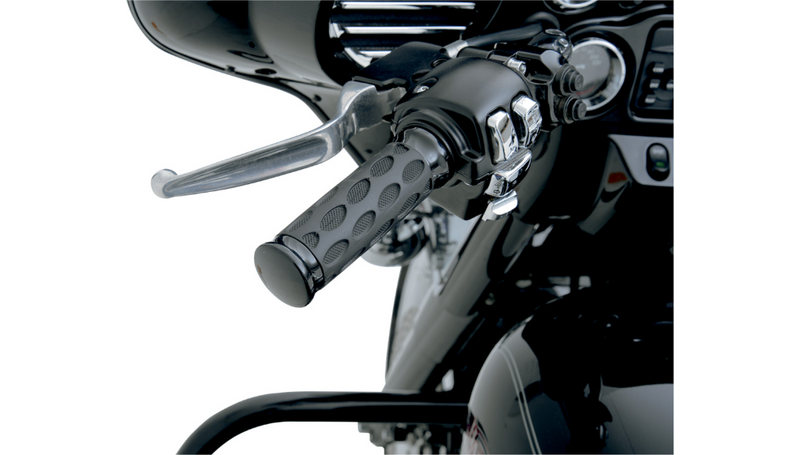 DRAG SPECIALTIES Grips - Hotop - TBW - Harley-Davidson 2008-2023 - Black/Rubber 0630-0775 - PartsOutlet.com.au