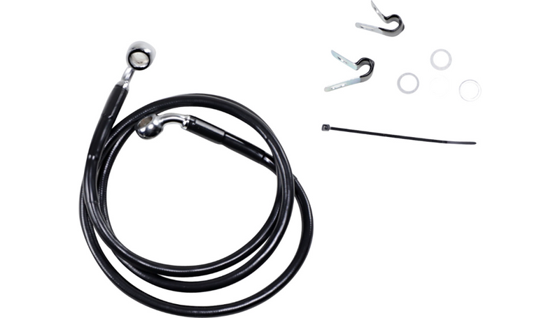 DRAG SPECIALTIES Brake Line - Front - Black - +4" - '04-'12 - XL - 660310-4BLK
