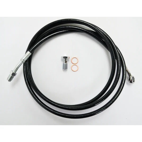 LA CHOPPERS BLACK VINYL/STAINLESS CLUTCH LINE FOR 18"-20" APES / BLACK/ STAINLESS STEEL - Touring/Trike '17-'20 - LA-8054C19B