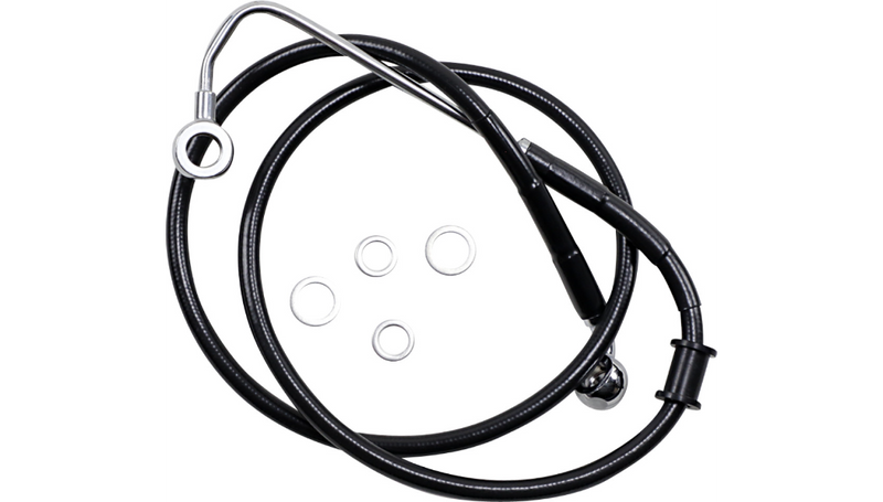DRAG SPECIALTIES Brake Line - +8" - Black - '15-'17 Softail - 618300-8BLK
