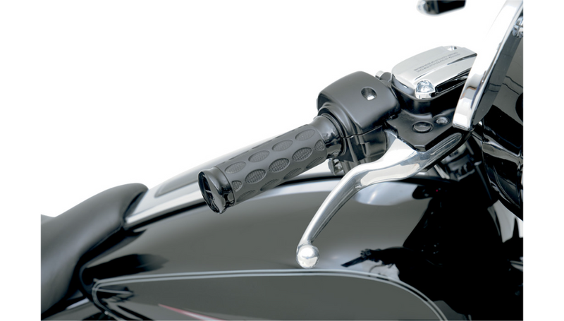 DRAG SPECIALTIES Grips - Hotop - TBW - Harley-Davidson 2008-2023 - Black/Rubber 0630-0775 - PartsOutlet.com.au