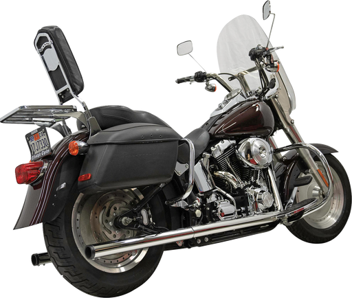BASSANI XHAUST 2-into-2 True Dual Drag Pipe Exhaust System - Chrome - Twin Cam - Softail 1S98P