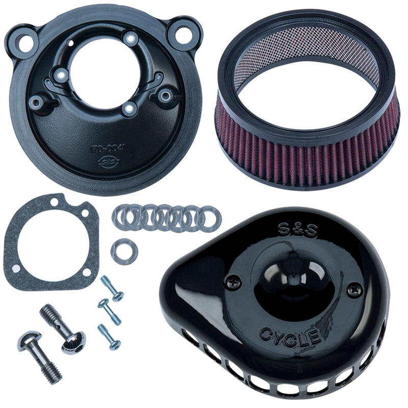 S&S CYCLE Stealth Air Cleaner Kit with Gloss Black Mini Teardrop Cover for 2007-Up HD® XL Sportster® Models with Stock EFI - 170-0440C - PartsOutlet.com.au