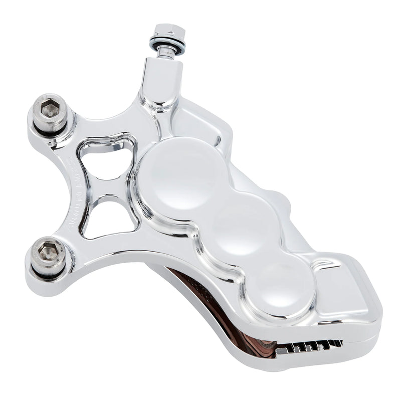 ARLEN NESS 6-PISTON DIFFERENTIAL BORE BRAKE CALIPERS, 14" CHROME - Front Right - Harley-Davidson '06-'22 - 02-212