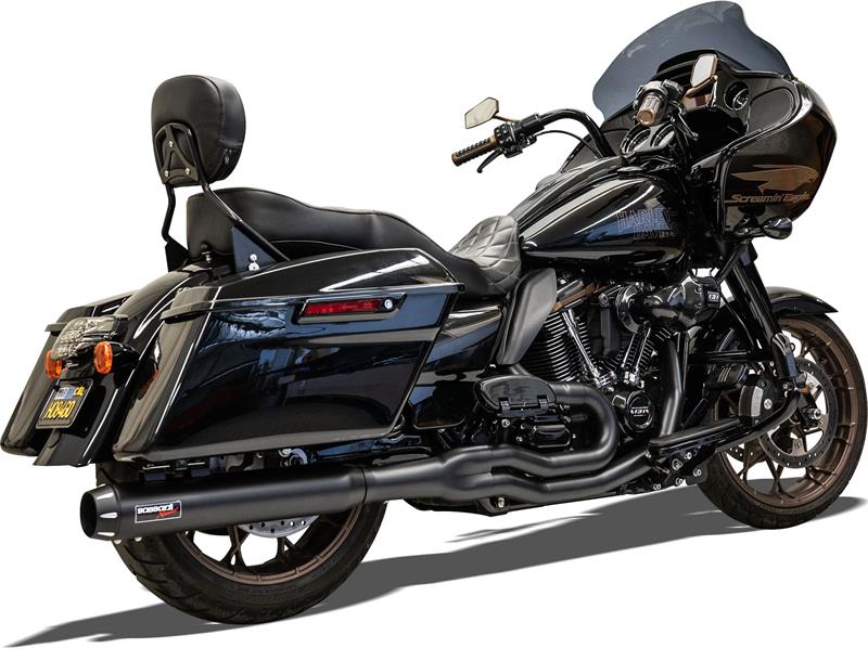 BASSANI XHAUST Road Rage B4 2:1 Exhaust - Black - Round - '17+ FL 1F58RB - PartsOutlet.com.au