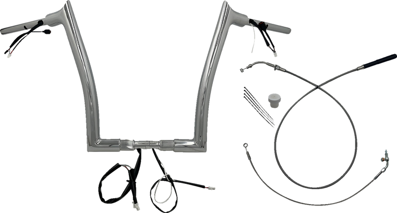 FAT BAGGERS INC. 1-1/2" EZ Install Pointed Top Handlebar - 14" - Chrome 849914