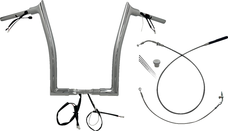 FAT BAGGERS INC. 1-1/2" EZ Install Pointed Top Handlebar - 16" - Chrome 849916