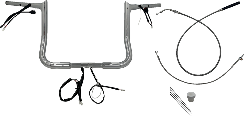 FAT BAGGERS INC. 1-1/4" EZ Install Pointed Top Handlebar - 12" - Chrome 949012