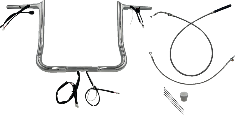 FAT BAGGERS INC. 1-1/4" EZ Install Pointed Top Handlebar - 14" - Chrome 949014