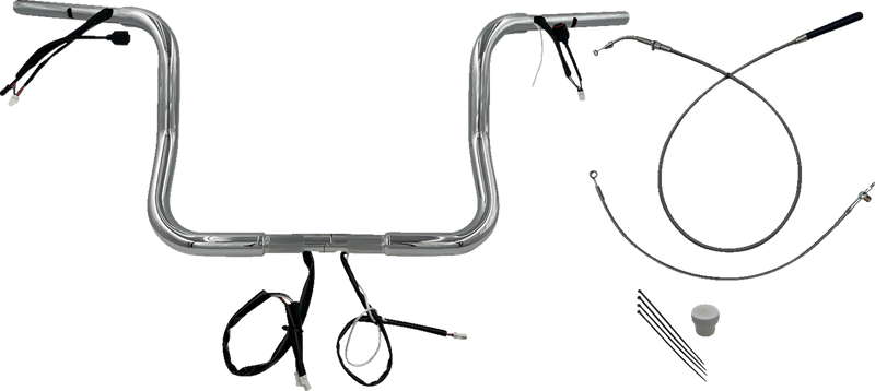 FAT BAGGERS INC. 1-1/4" EZ Install Round Top Handlebar - 12" - Chrome 939012