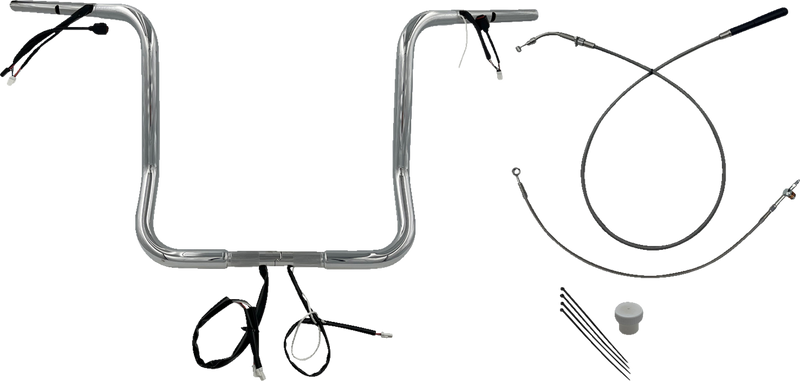FAT BAGGERS INC. 1-1/4" EZ Install Round Top Handlebar - 16" - Chrome 939016