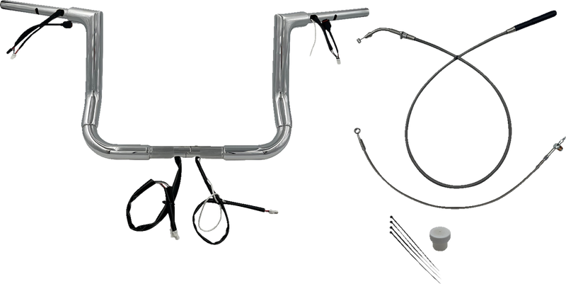 FAT BAGGERS INC. 1-1/2" EZ Install Flat Top Handlebar - 12" - Chrome 649012