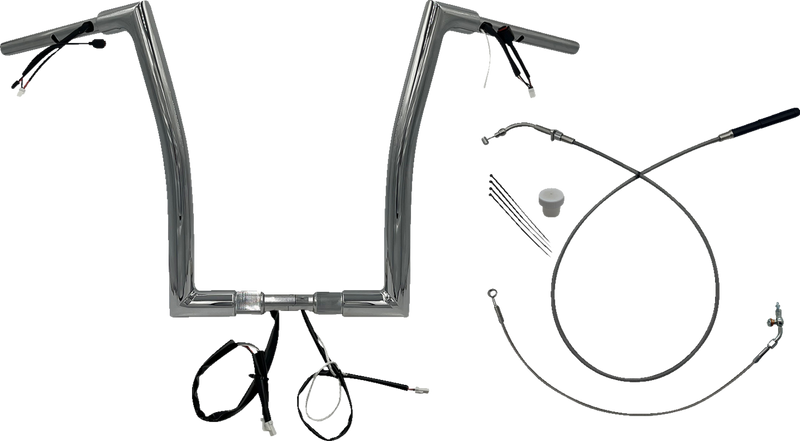 FAT BAGGERS INC. 1-1/2" EZ Install Flat Top Handlebar - 16" - Chrome 649916
