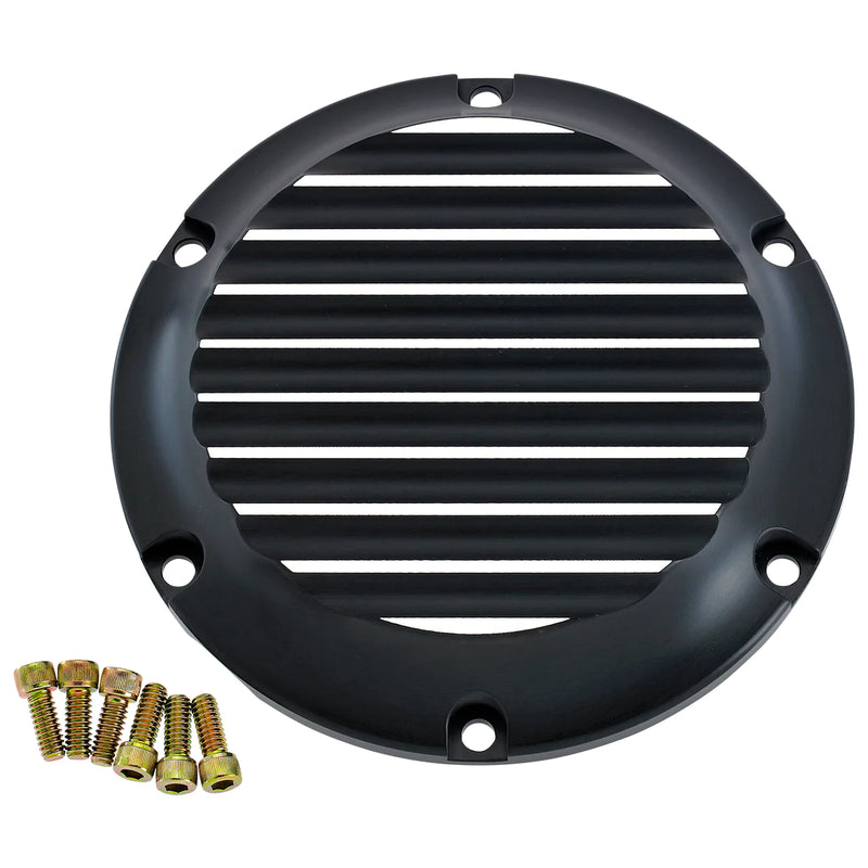 JOKER MACHINE Derby Cover - Black/Silver - Finned - '04-'22 XL - 10-690B - PartsOutlet.com.au