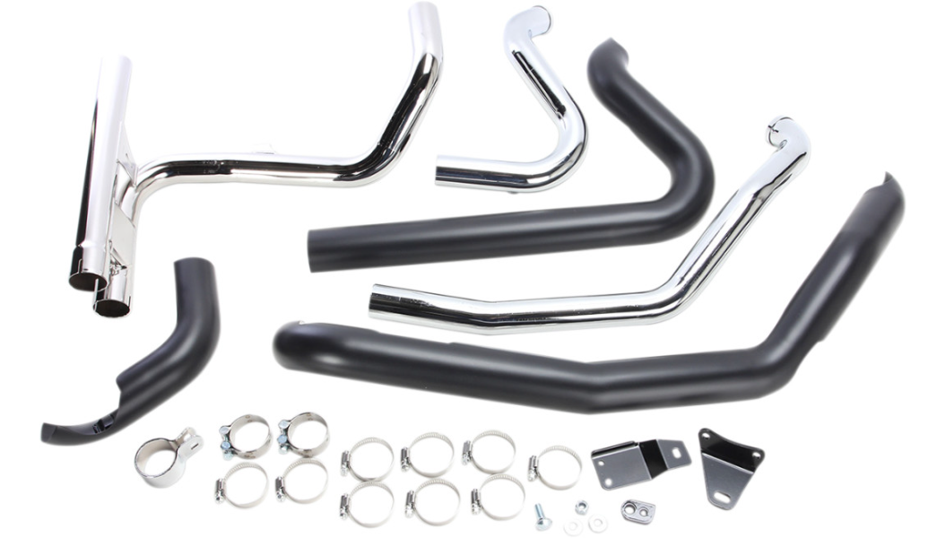 COBRA Powerport Dual Headpipes with Dual Bungs - '10-'16 FL Black 6253DBRB1 - PartsOutlet.com.au