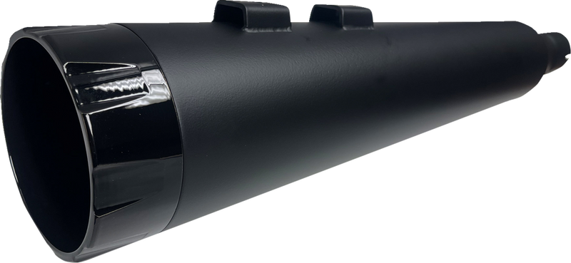 BASSANI XHAUST 4-1/2" Straight Can Slip-On Mufflers - Black with Black End Cap - Twin Cam Touring 1F744B