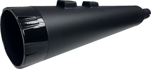 BASSANI XHAUST 4-1/2" Straight Can Slip-On Mufflers - Black with Black End Cap - Twin Cam Touring 1F744B