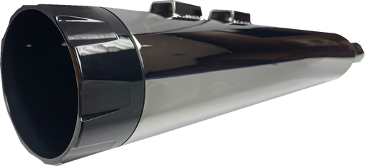 BASSANI XHAUST 4-1/2" Straight Can Slip-On Mufflers - Chrome with Black End Cap - Twin Cam Touring 1F744