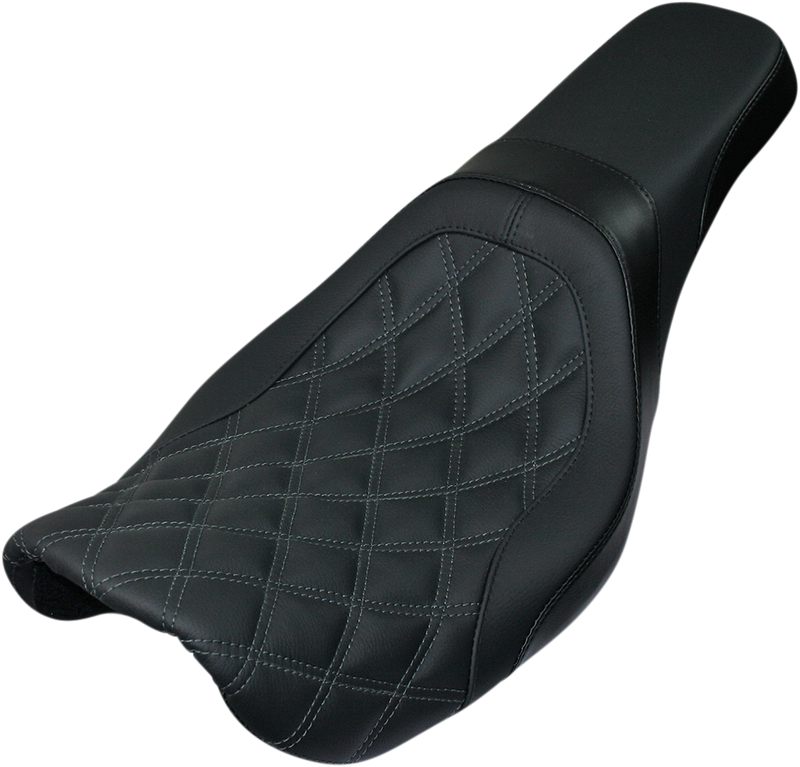 DANNY GRAY Weekday 2-Up Seat - Double Diamond w/ Charcoal Stitch - FXD '06-'17 - 22-608DIA - PartsOutlet.com.au