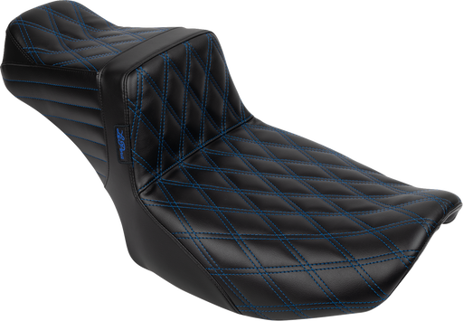 LE PERA Tailwhip Daddy Long Legs Seat - Blue Double Diamond Stitch - FLH/FLT '23-'24 LV-587DLDD-BE01
