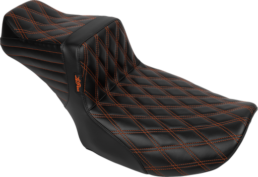 LE PERA Tailwhip Daddy Long Legs Seat - Burnt Orange Double Diamond Stitch - FLH/FLT '23-'24 LV-587DLDD-OB4