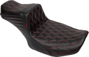 LE PERA Tailwhip Daddy Long Legs Seat - Red Double Diamond Stitch - FLH/FLT '23-'24 LV-587DLDD-R01